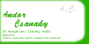 andor csanaky business card